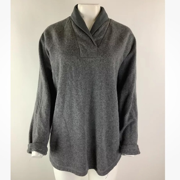 Prana Sweaters - Prana Womens Sz XL Recycled Materials Tunic Sweater Gray Wool Polyester